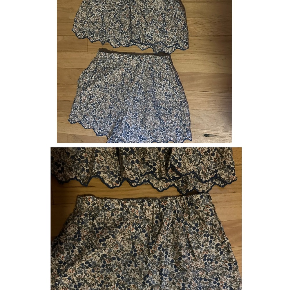 H&M Kids Floral Blue and White Skirt Set